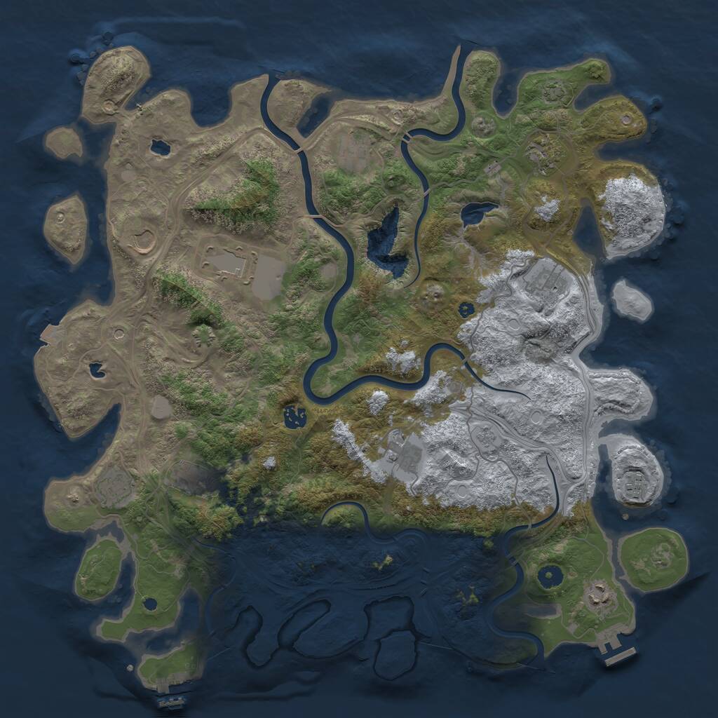 Rust Map: Procedural Map, Size: 4500, Seed: 1934823599, 17 Monuments