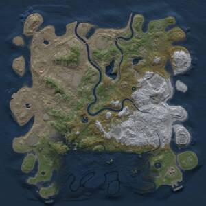 Thumbnail Rust Map: Procedural Map, Size: 4500, Seed: 1934823599, 17 Monuments