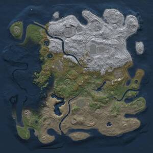 Thumbnail Rust Map: Procedural Map, Size: 4300, Seed: 695428, 15 Monuments