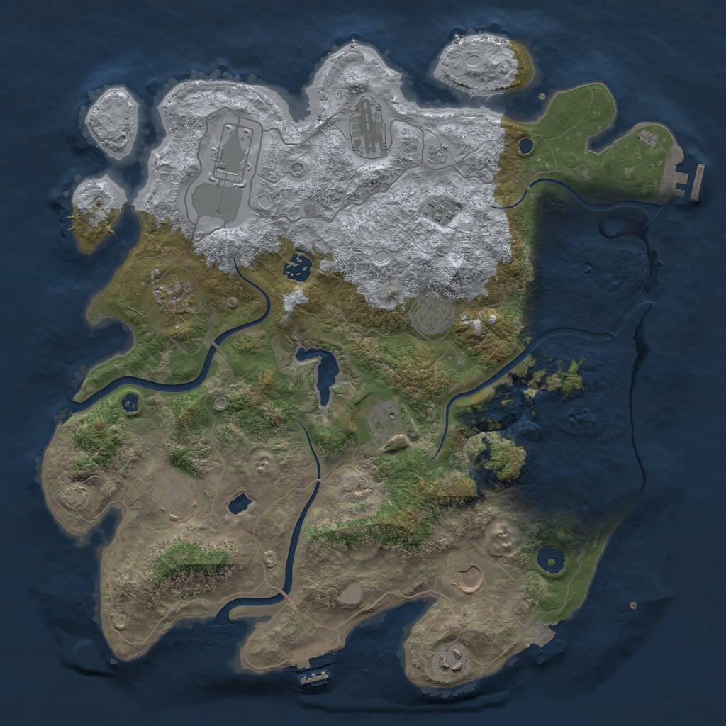 Rust Map: Procedural Map, Size: 4000, Seed: 106818874, 16 Monuments