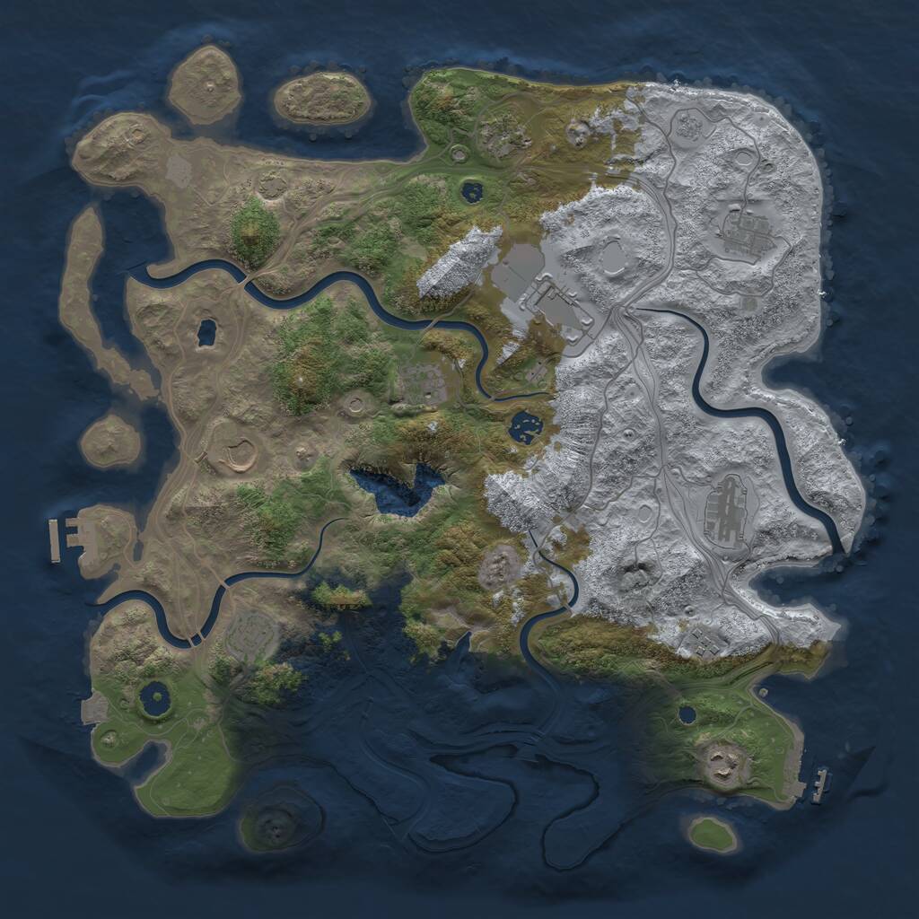 Rust Map: Procedural Map, Size: 4300, Seed: 282862726, 16 Monuments