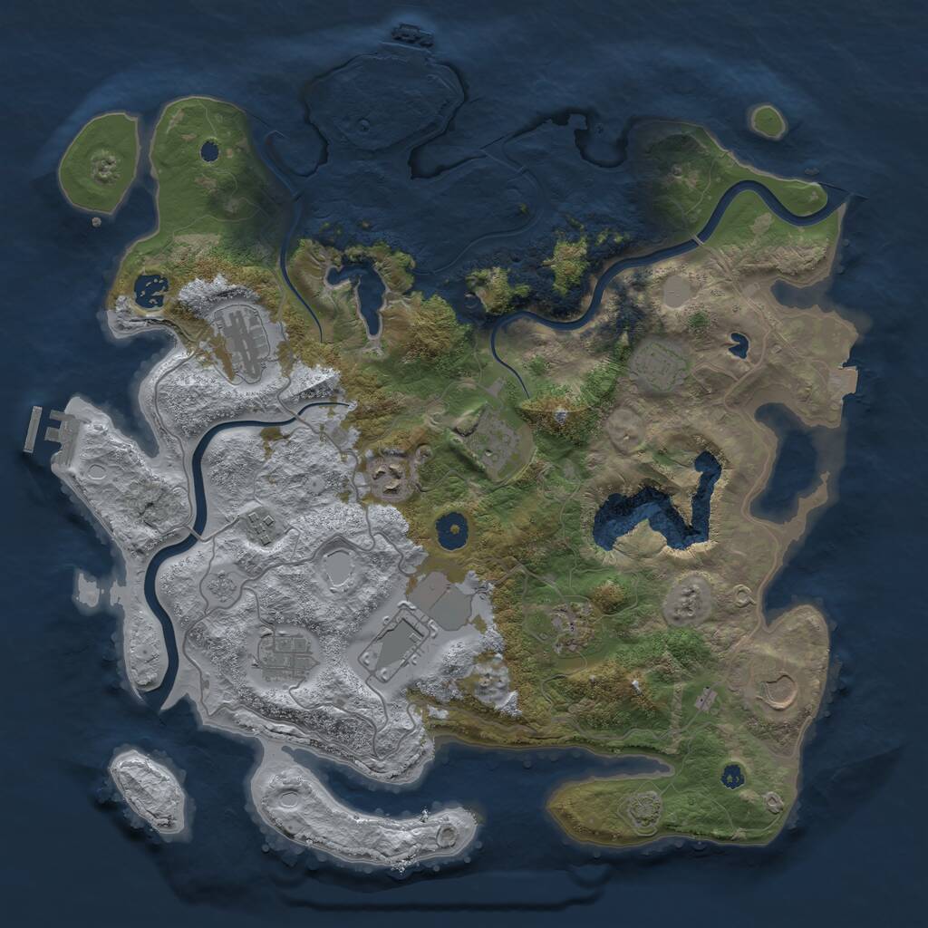 Rust Map: Procedural Map, Size: 4000, Seed: 966155860, 16 Monuments