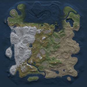 Thumbnail Rust Map: Procedural Map, Size: 4000, Seed: 1354117336, 17 Monuments