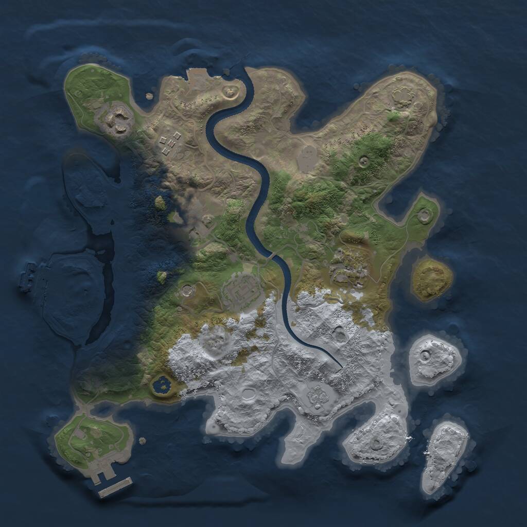 Rust Map: Procedural Map, Size: 3000, Seed: 1212142120, 11 Monuments