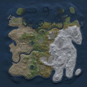 Thumbnail Rust Map: Procedural Map, Size: 3700, Seed: 867850661, 16 Monuments