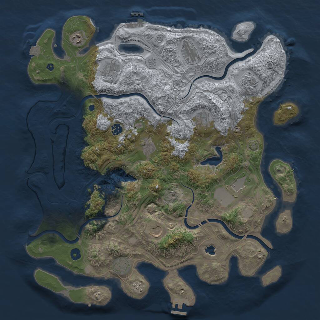 Rust Map: Procedural Map, Size: 4250, Seed: 1761228774, 17 Monuments