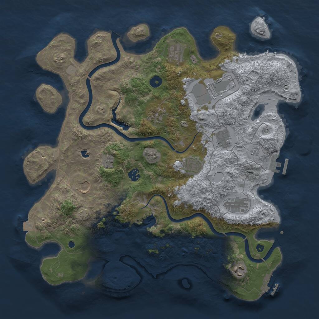Rust Map: Procedural Map, Size: 4000, Seed: 1969724438, 16 Monuments