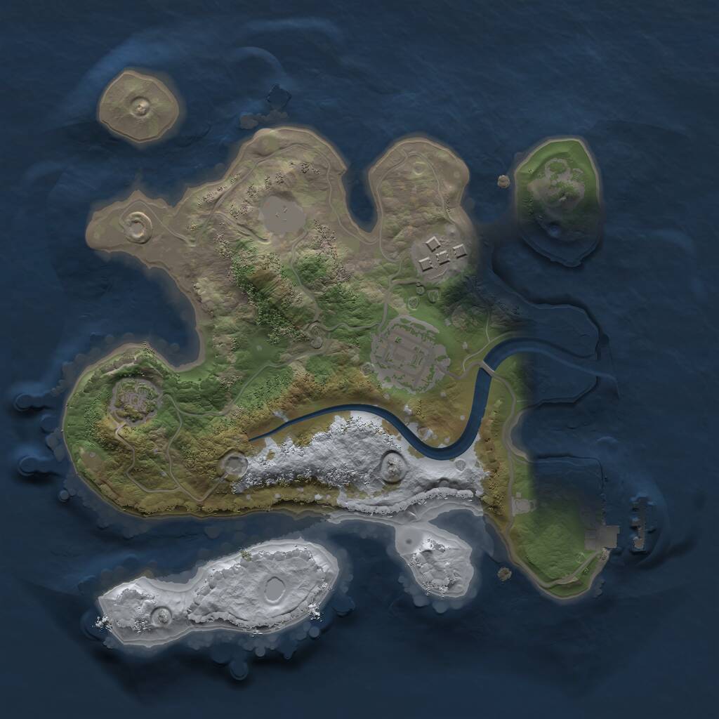 Rust Map: Procedural Map, Size: 2200, Seed: 1979503527, 5 Monuments