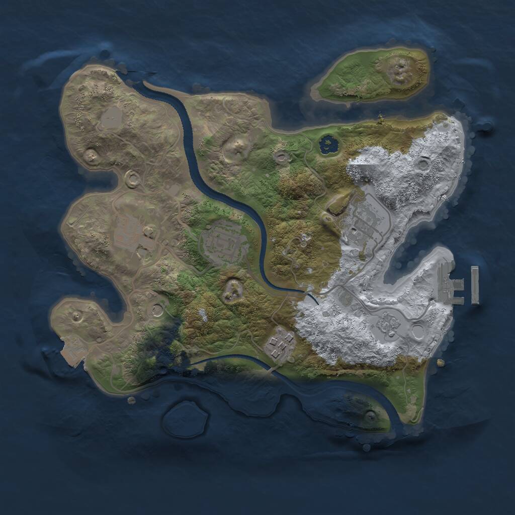 Rust Map: Procedural Map, Size: 2700, Seed: 1778500885, 8 Monuments