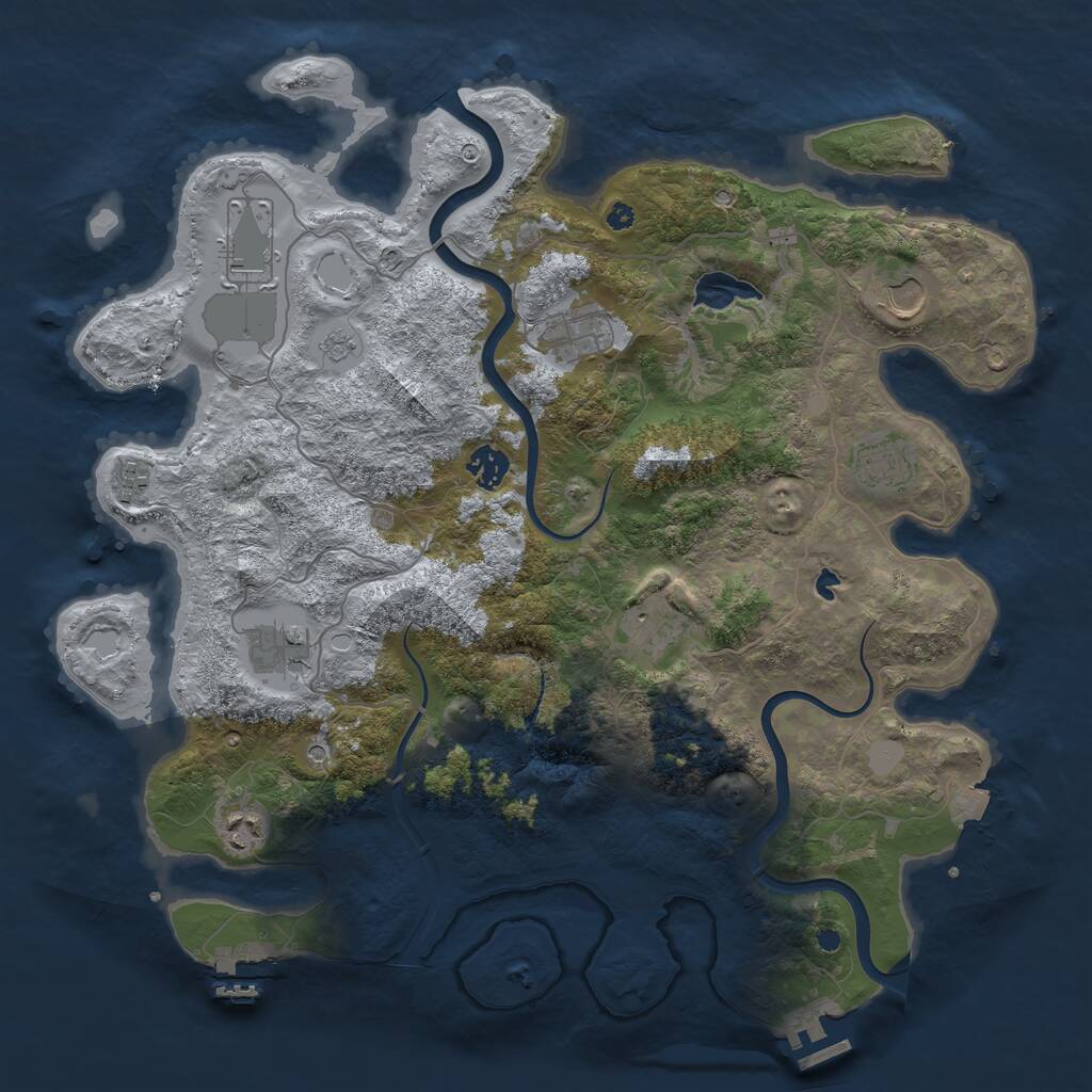 Rust Map: Procedural Map, Size: 4000, Seed: 238639466, 15 Monuments