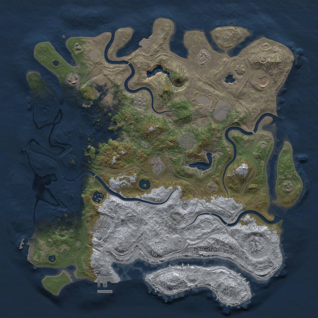 Rust Map: Procedural Map, Size: 4250, Seed: 674456465, 16 Monuments