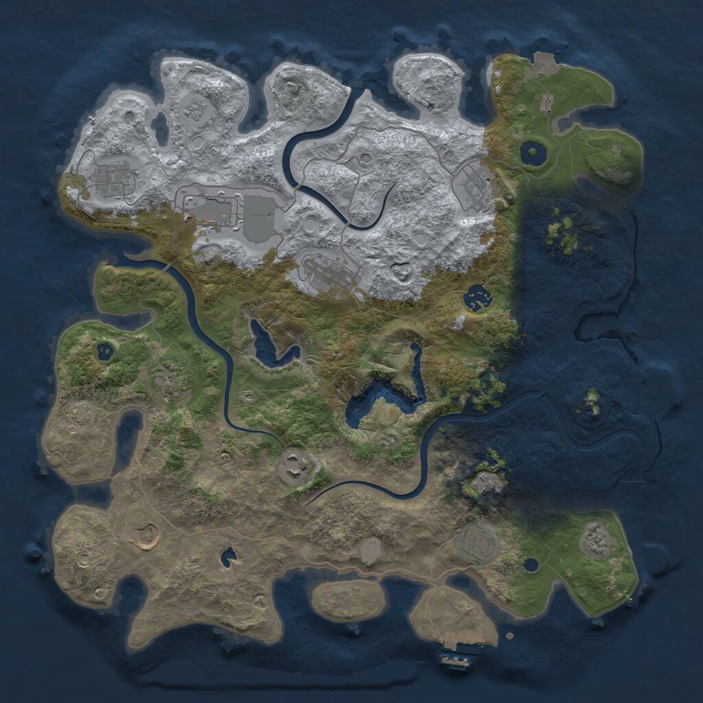 Rust Map: Procedural Map, Size: 4000, Seed: 162841263, 16 Monuments