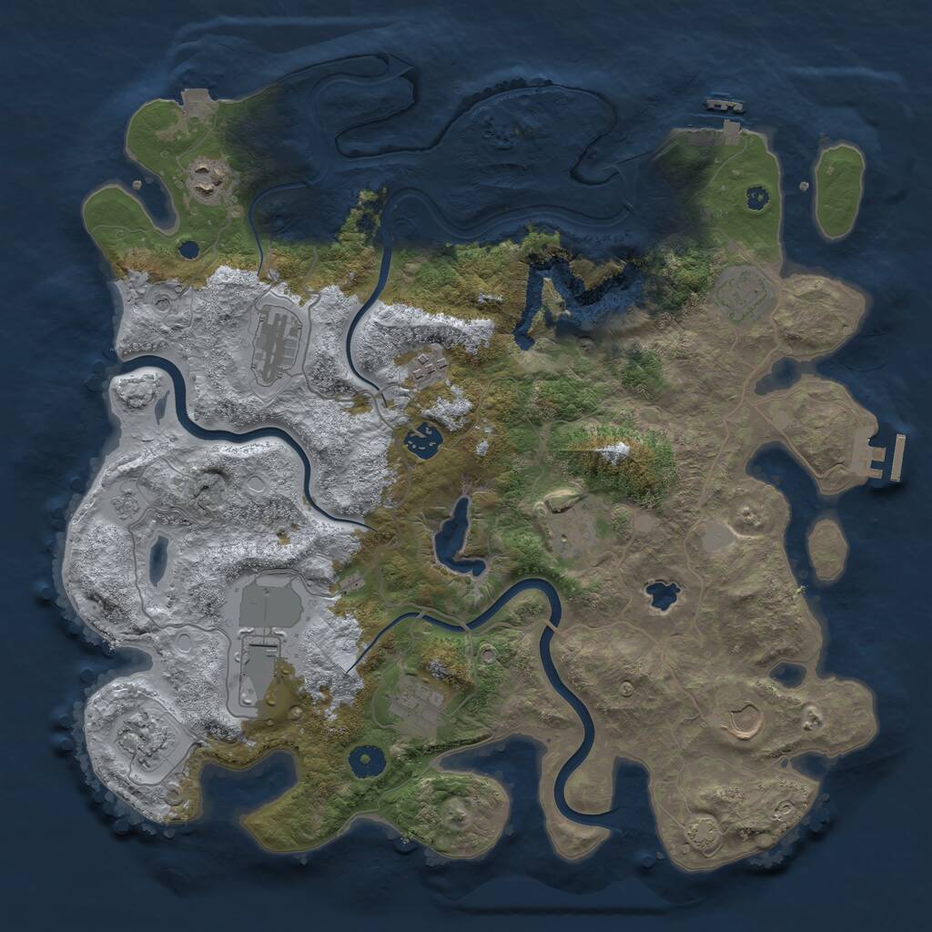 Rust Map: Procedural Map, Size: 4000, Seed: 103522974, 16 Monuments