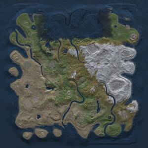 Thumbnail Rust Map: Procedural Map, Size: 4500, Seed: 799089888, 17 Monuments
