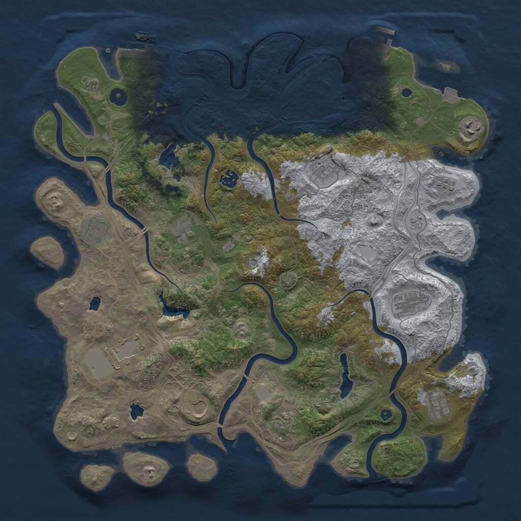 Rust Map: Procedural Map, Size: 4500, Seed: 799089888, 17 Monuments