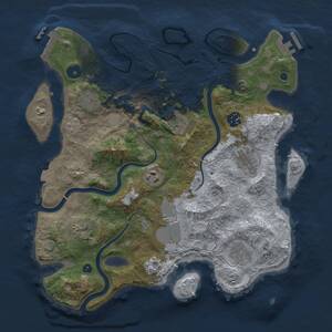 Thumbnail Rust Map: Procedural Map, Size: 3500, Seed: 1834596447, 15 Monuments