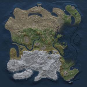 Thumbnail Rust Map: Procedural Map, Size: 3750, Seed: 505141932, 17 Monuments