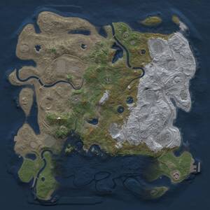 Thumbnail Rust Map: Procedural Map, Size: 4500, Seed: 1091943601, 17 Monuments