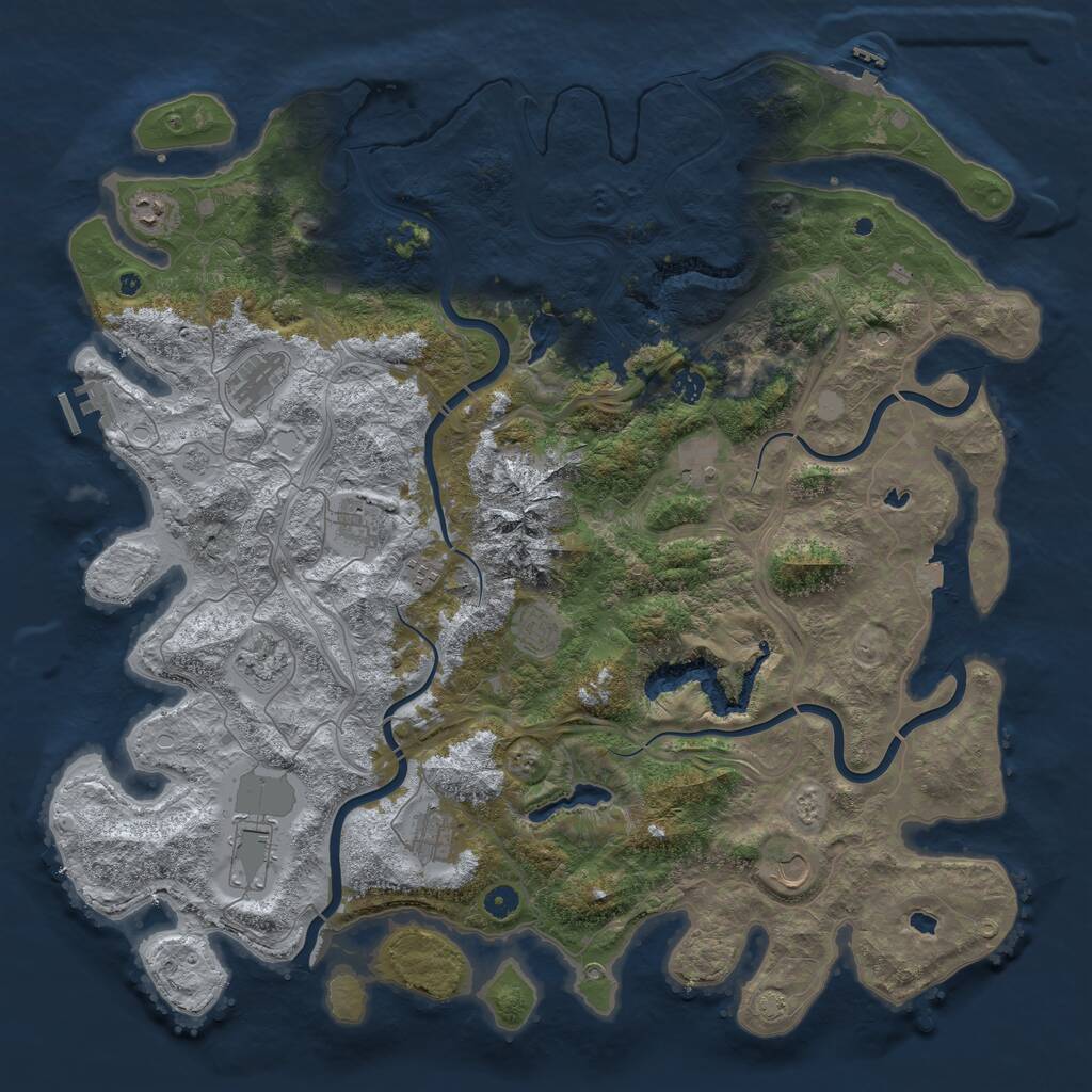 Rust Map: Procedural Map, Size: 5000, Seed: 1411428985, 17 Monuments