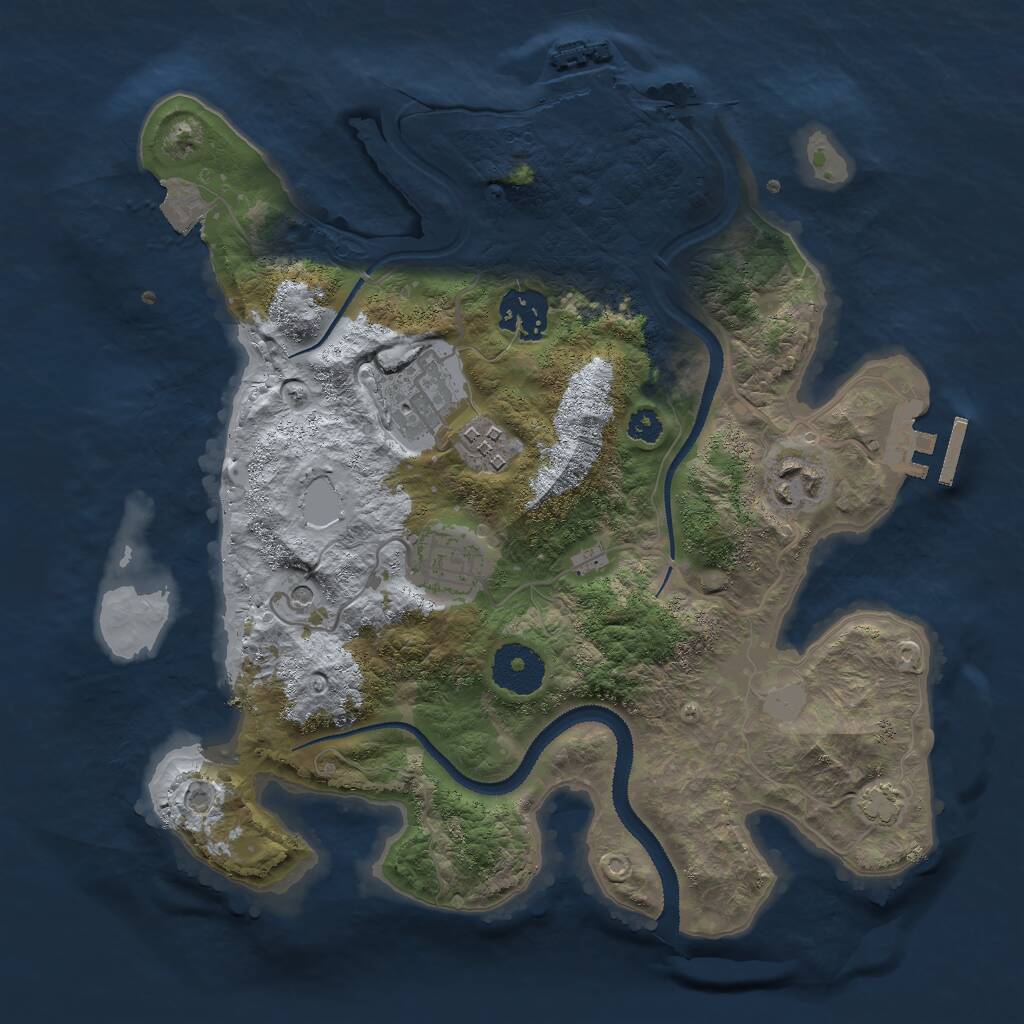 Rust Map: Procedural Map, Size: 3000, Seed: 6555127, 10 Monuments