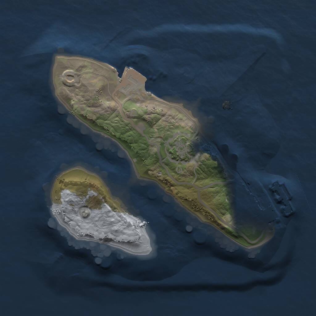 Rust Map: Procedural Map, Size: 1500, Seed: 407900626, 3 Monuments