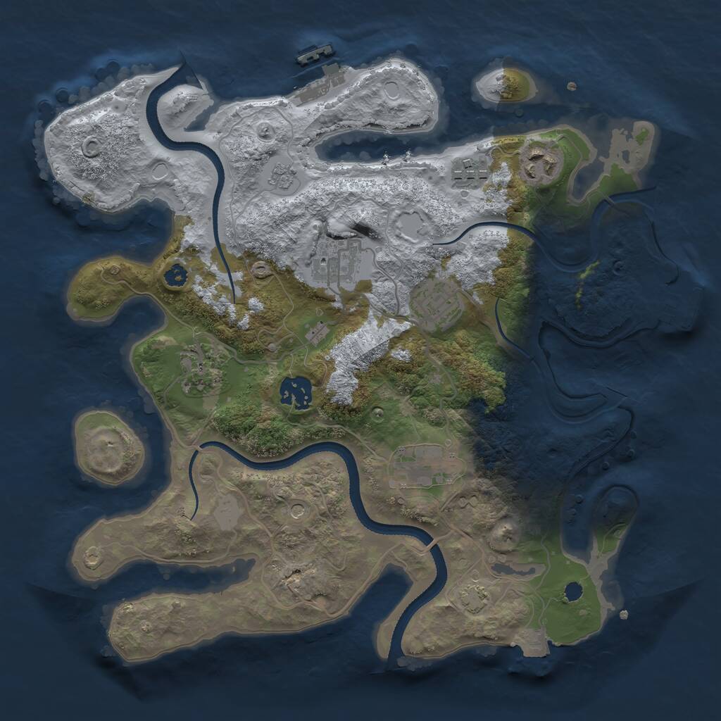 Rust Map: Procedural Map, Size: 3200, Seed: 11177482, 13 Monuments