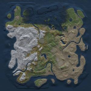Thumbnail Rust Map: Procedural Map, Size: 4500, Seed: 36721, 14 Monuments