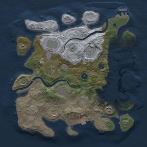 Thumbnail Rust Map: Procedural Map, Size: 3500, Seed: 628999, 14 Monuments