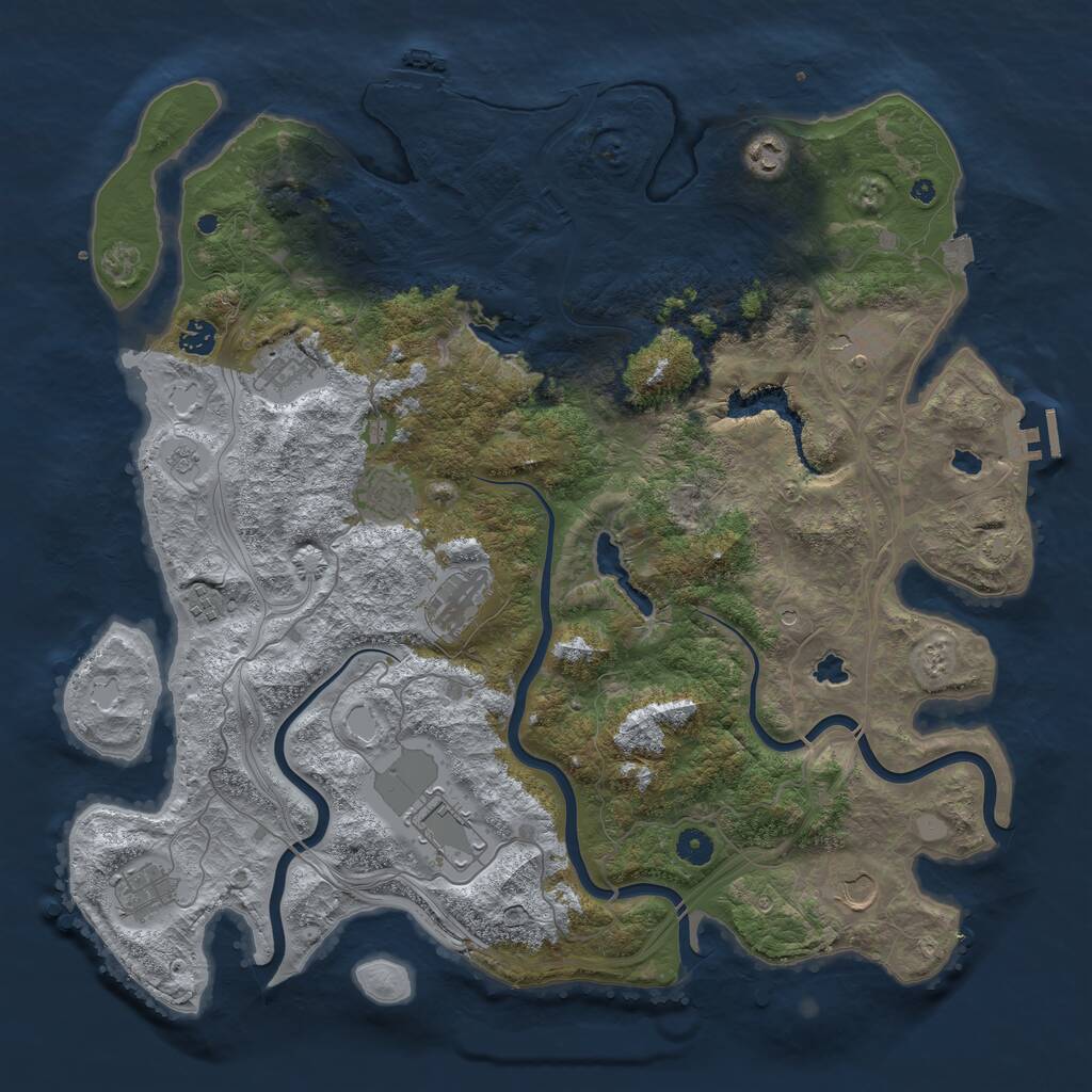Rust Map: Procedural Map, Size: 4500, Seed: 1807121918, 16 Monuments
