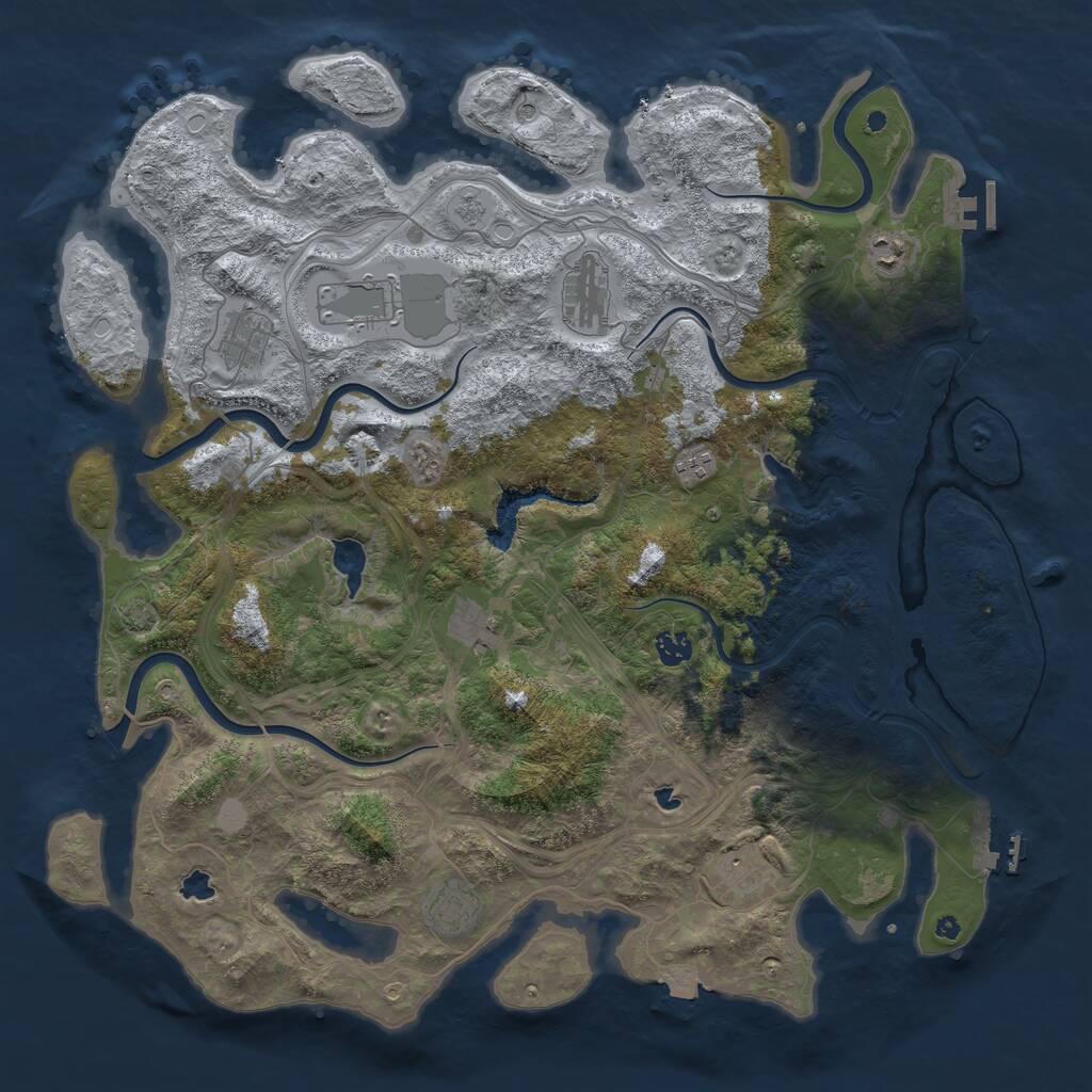 Rust Map: Procedural Map, Size: 4500, Seed: 2654, 15 Monuments