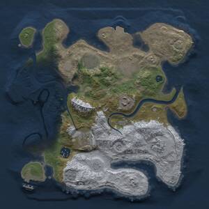 Thumbnail Rust Map: Procedural Map, Size: 3000, Seed: 1993651218, 13 Monuments