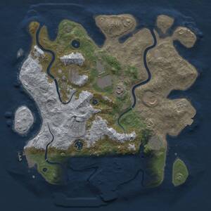Thumbnail Rust Map: Procedural Map, Size: 3750, Seed: 975185612, 14 Monuments