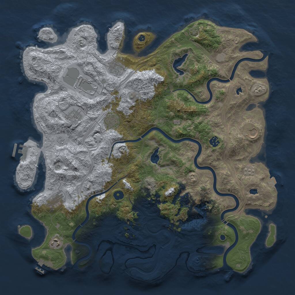 Rust Map: Procedural Map, Size: 4500, Seed: 1066345953, 15 Monuments