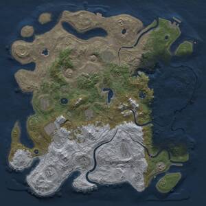 Thumbnail Rust Map: Procedural Map, Size: 4500, Seed: 1034872307, 17 Monuments