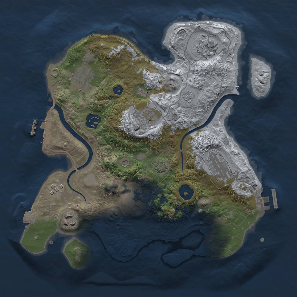 Rust Map: Procedural Map, Size: 3000, Seed: 1147717299, 14 Monuments