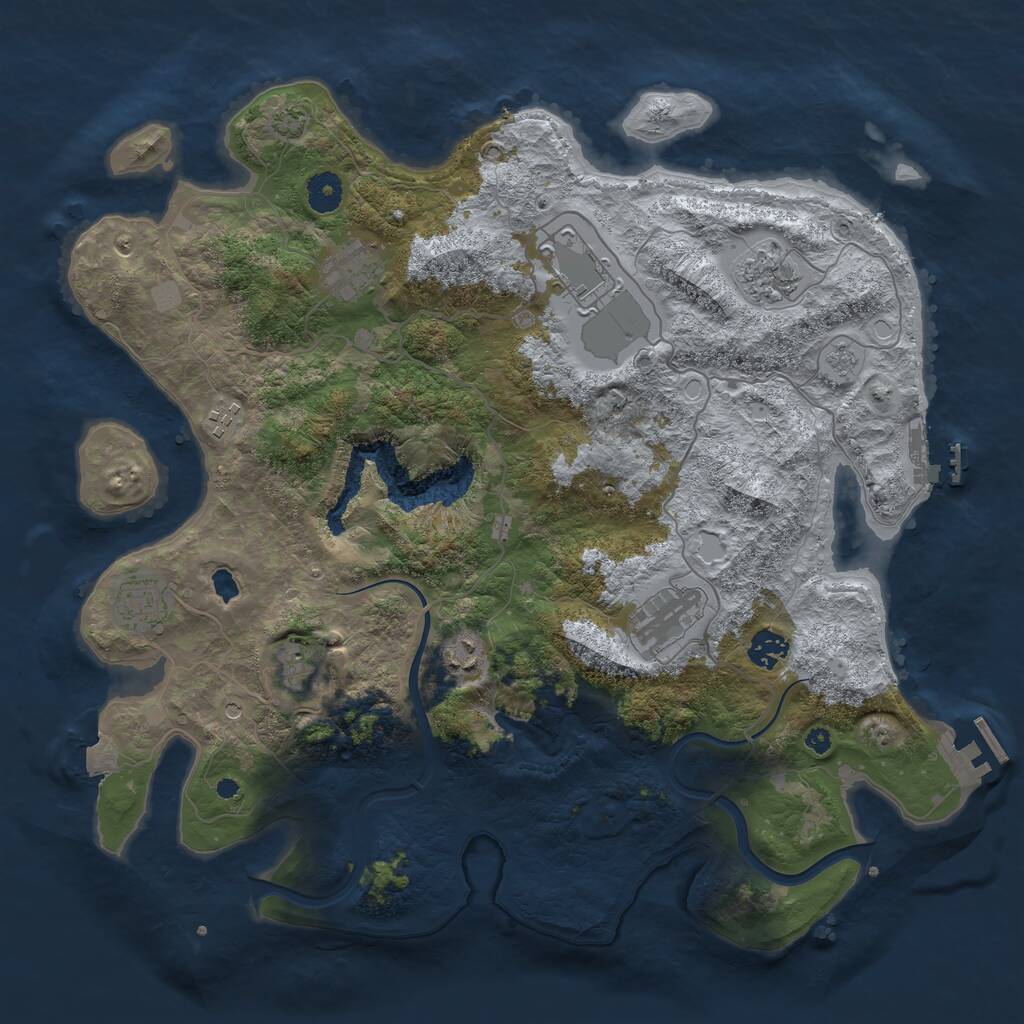 Rust Map: Procedural Map, Size: 4000, Seed: 1888693965, 15 Monuments