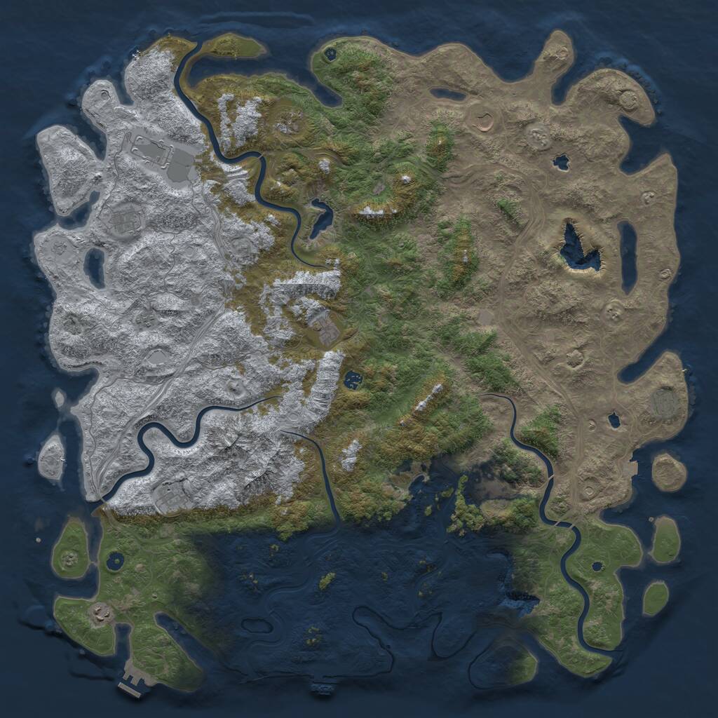 Rust Map: Procedural Map, Size: 6000, Seed: 4573, 17 Monuments