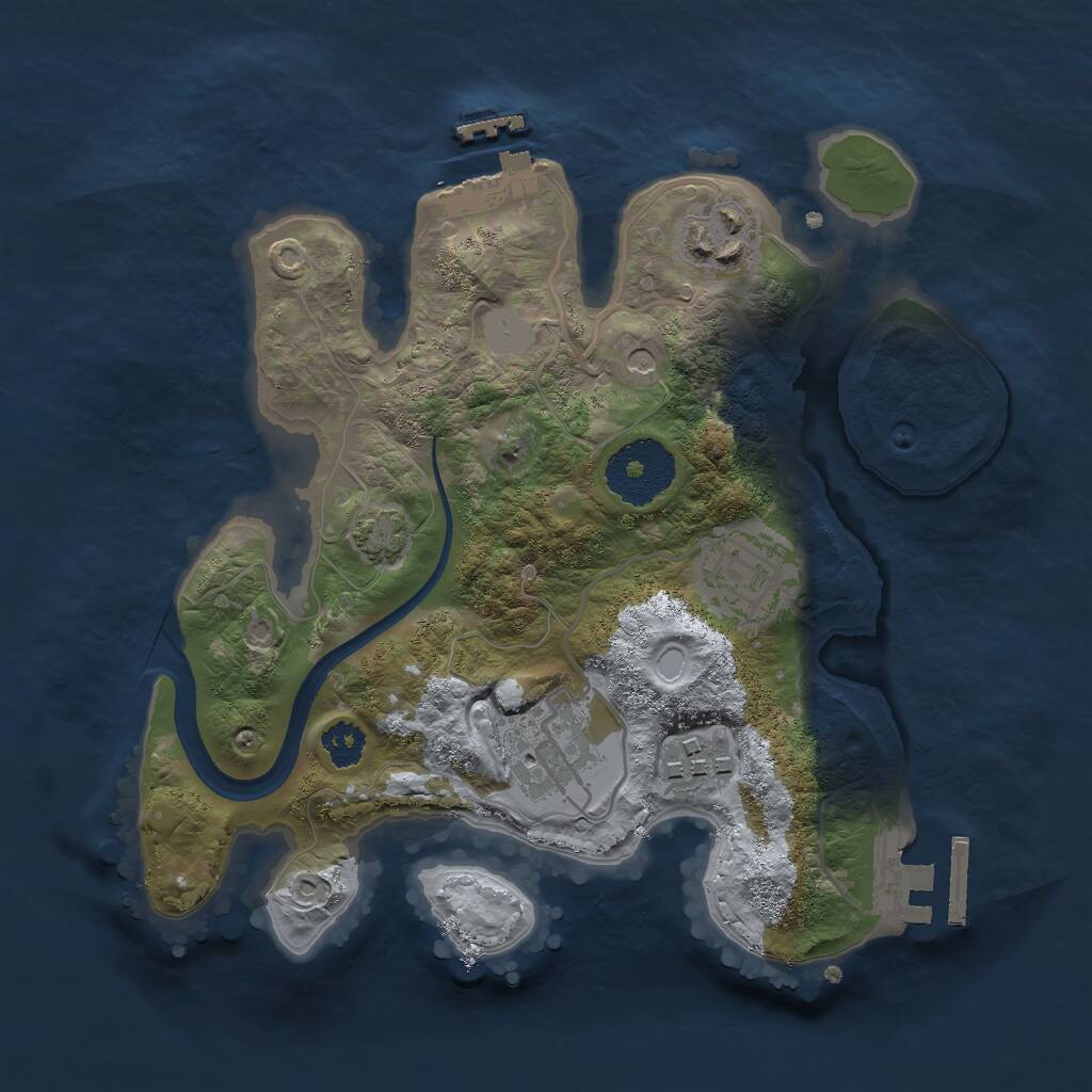 Rust Map: Procedural Map, Size: 2500, Seed: 1459873700, 9 Monuments