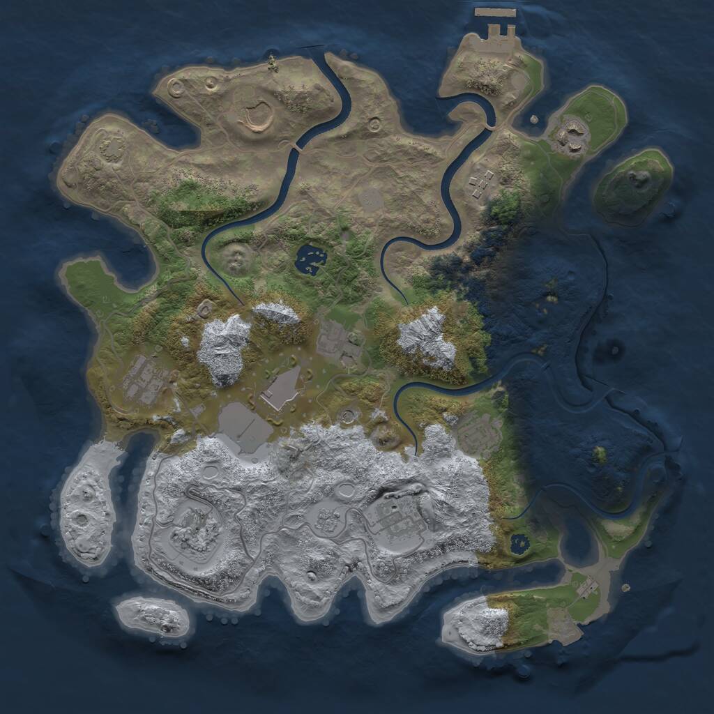 Rust Map: Procedural Map, Size: 3500, Seed: 150956642, 15 Monuments