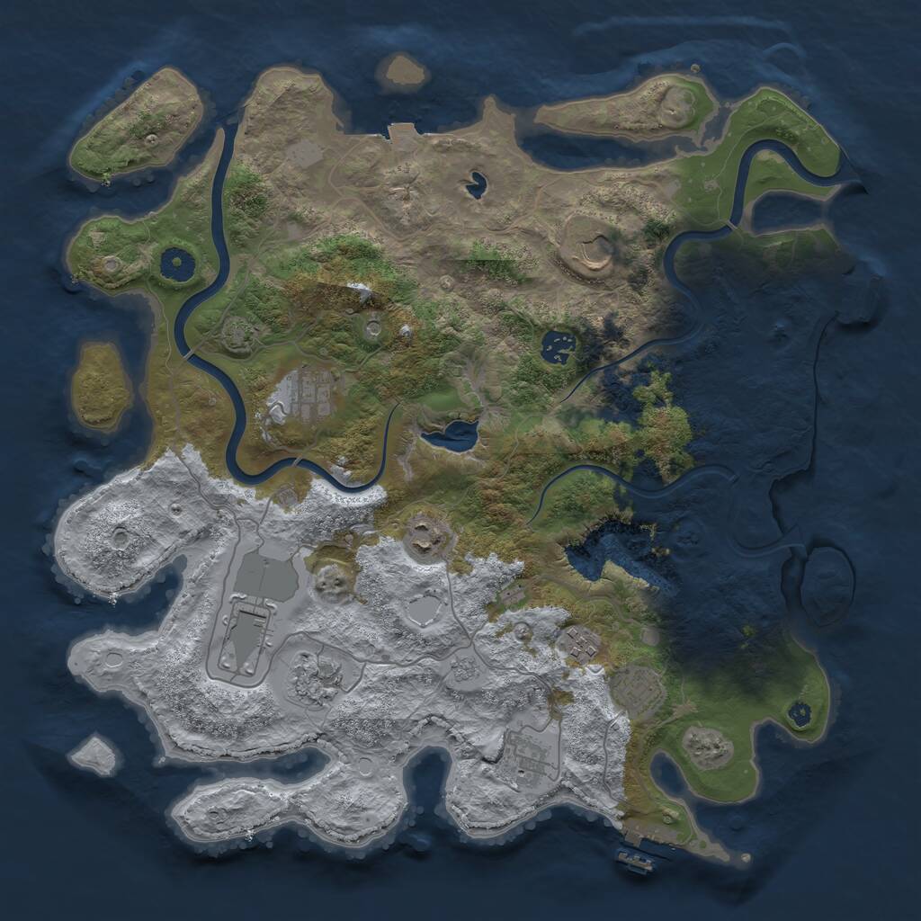 Rust Map: Procedural Map, Size: 4000, Seed: 135072193, 15 Monuments