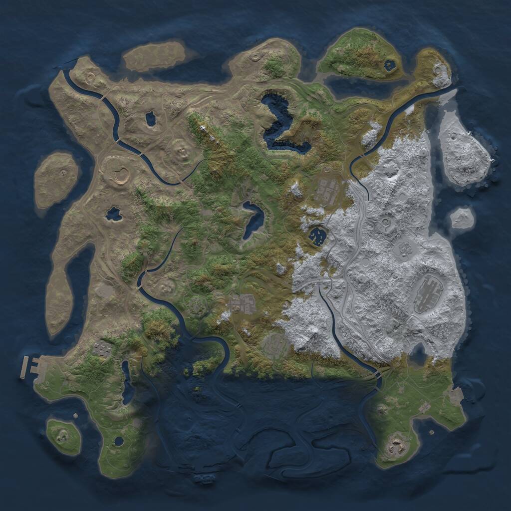 Rust Map: Procedural Map, Size: 4500, Seed: 454772060, 14 Monuments