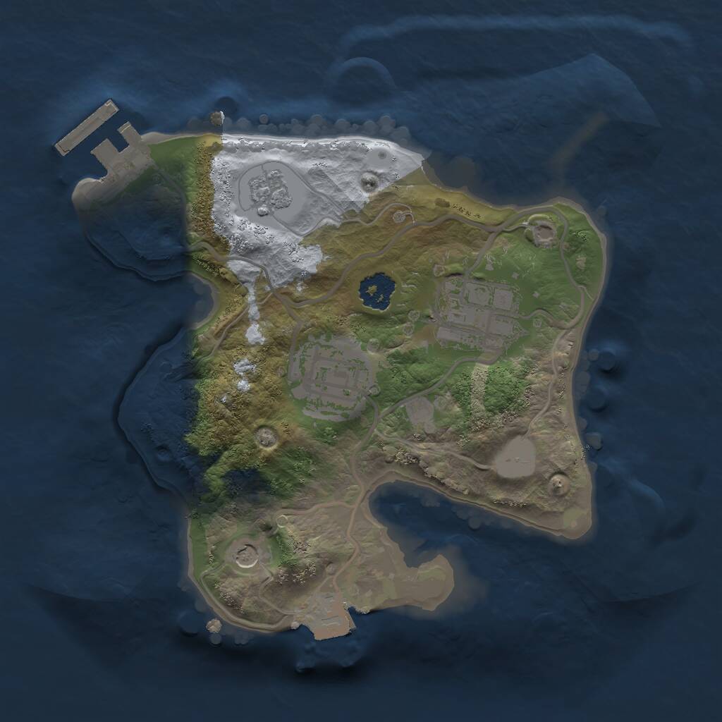 Rust Map: Procedural Map, Size: 2000, Seed: 1788125601, 6 Monuments