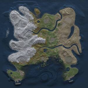 Thumbnail Rust Map: Procedural Map, Size: 3500, Seed: 54953829, 16 Monuments