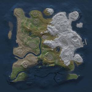Thumbnail Rust Map: Procedural Map, Size: 3242, Seed: 2972887, 13 Monuments