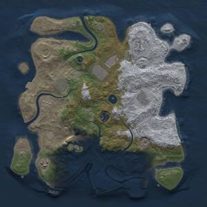 Thumbnail Rust Map: Procedural Map, Size: 3500, Seed: 1049767858, 15 Monuments