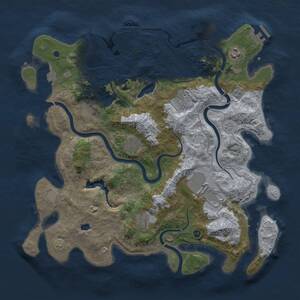 Thumbnail Rust Map: Procedural Map, Size: 4000, Seed: 866808052, 13 Monuments
