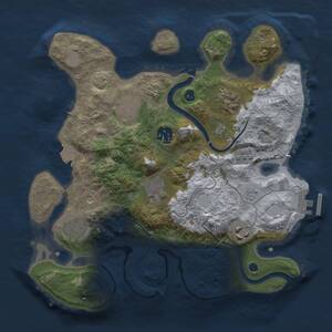 Thumbnail Rust Map: Procedural Map, Size: 3000, Seed: 586739665, 12 Monuments