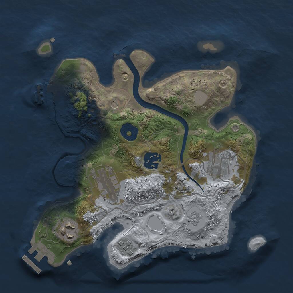 Rust Map: Procedural Map, Size: 2500, Seed: 1524417776, 10 Monuments