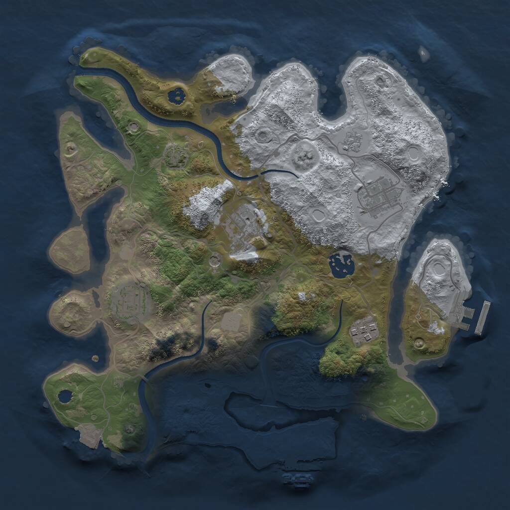 Rust Map: Procedural Map, Size: 3000, Seed: 894378270, 11 Monuments