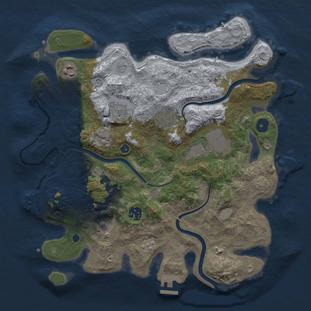 Rust Map: Procedural Map, Size: 3500, Seed: 1984956722, 13 Monuments